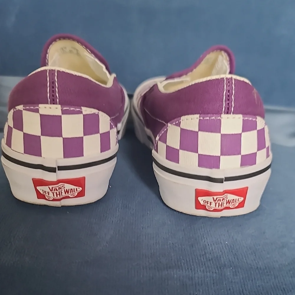 Vans Purple and White Checkered Sneakers - Picture 2 of 5